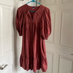 Beautiful fall crimson quilted swing dress